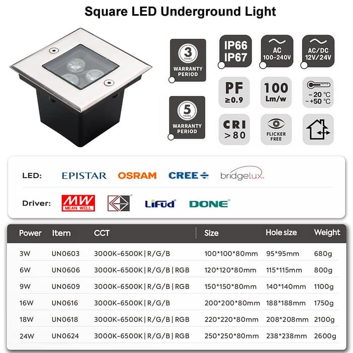 driveway lights in concrete Stainless Steel